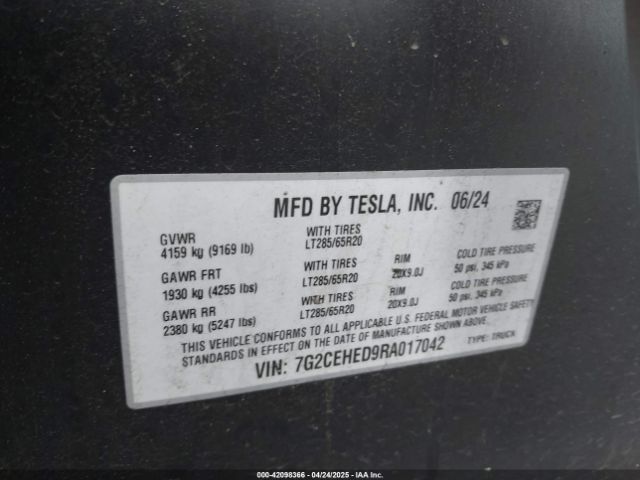 7G2CEHED9RA017042 Tesla Cybertruck All-wheel Drive