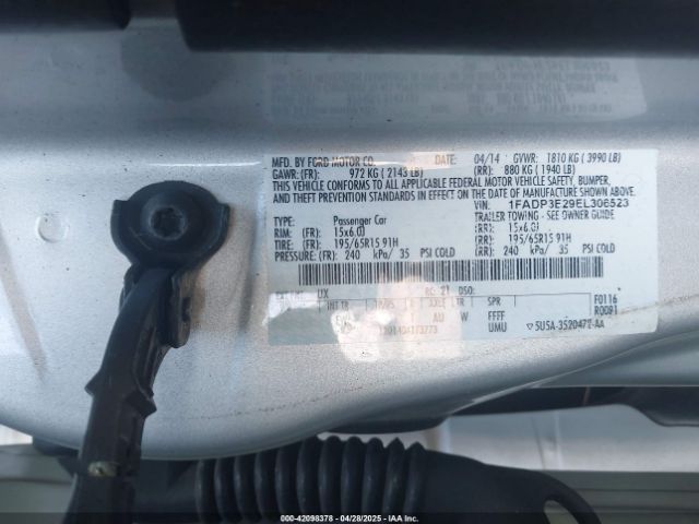1FADP3E29EL306523 Ford FOCUS S