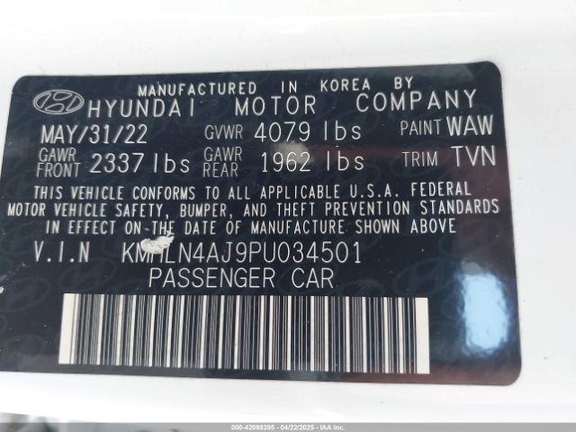 KMHLN4AJ9PU034501 Hyundai Elantra Hybrid Limited