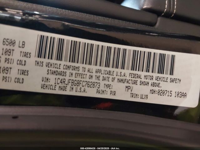 1C4RJFBG8FC762873 Jeep Grand Cherokee Limited