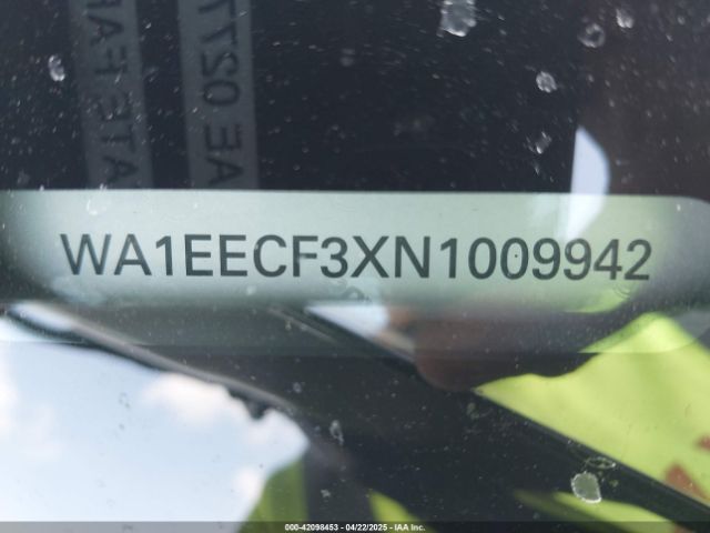WA1EECF3XN1009942 Audi Q3 Premium Plus 45 Tfsi S Line Quattro Tiptronic