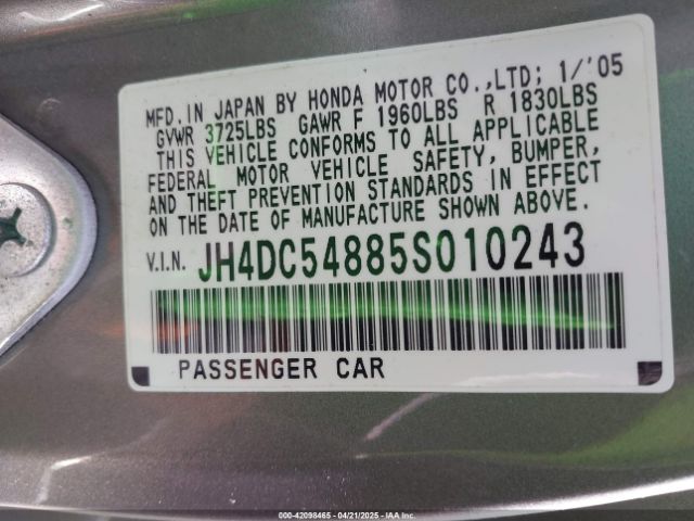 2005 ACURA RSX JH4DC54885S010243 Photo 8