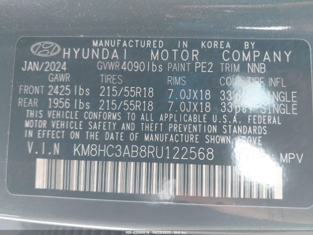 2024 HYUNDAI KONA KM8HC3AB8RU122568 Photo 8