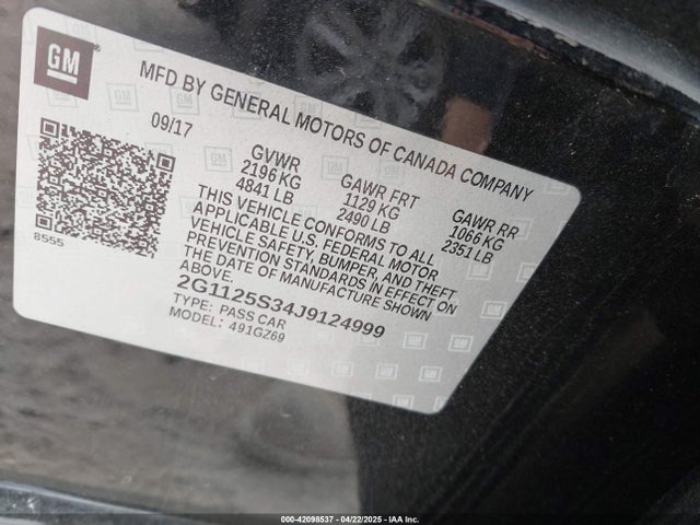 2G1125S34J9124999 Chevrolet IMPALA 2LZ