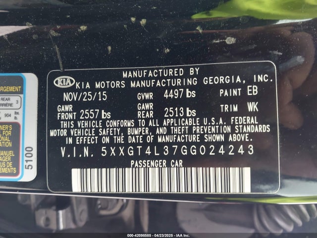 5XXGT4L37GG024243 KIA Optima Lx