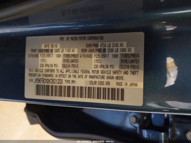 JM3KFBCM2K0501208 Mazda Cx-5 Touring