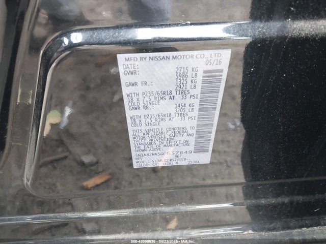 5N1AR2MN5GC657649 Nissan 2016