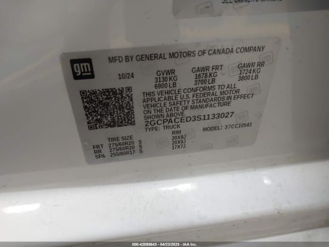 2GCPACED3S1133027 Chevrolet Silverado 1500 2wd  Short Bed Lt