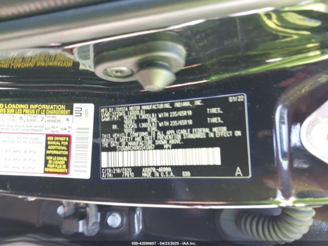 5TDGBRCHXNS545867 Toyota Highlander Hybrid Xle
