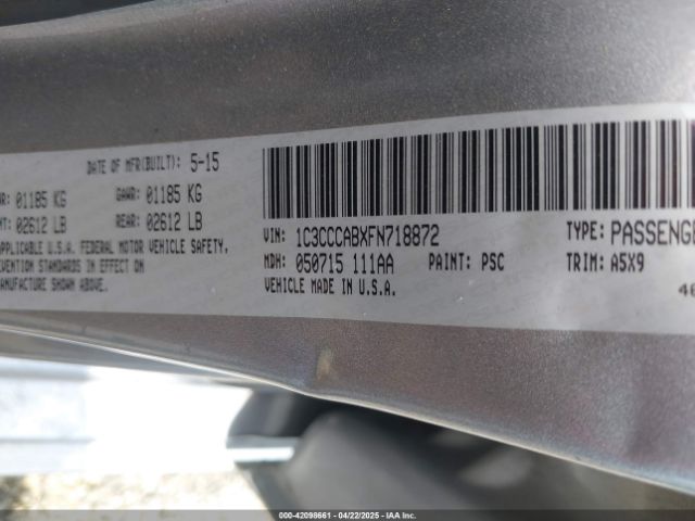 1C3CCCABXFN718872 Chrysler 200 Limited
