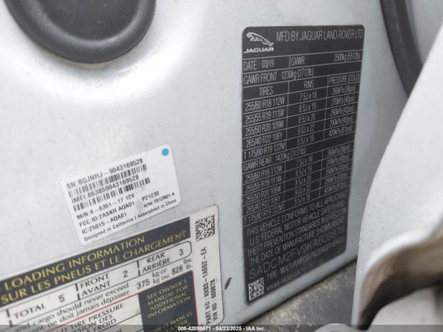 SADCM2FV9KA609878 Jaguar F-PACE S