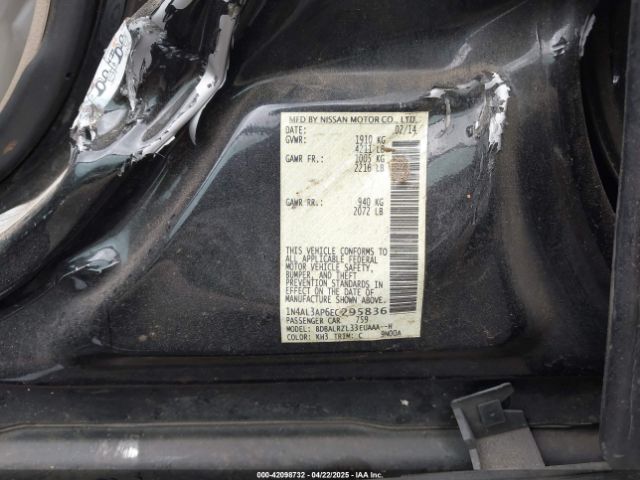 1N4AL3AP6EC295836 Nissan Altima 2.5 S