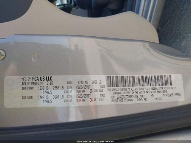 2C4RDGCG7HR574416 Dodge Grand Caravan Sxt
