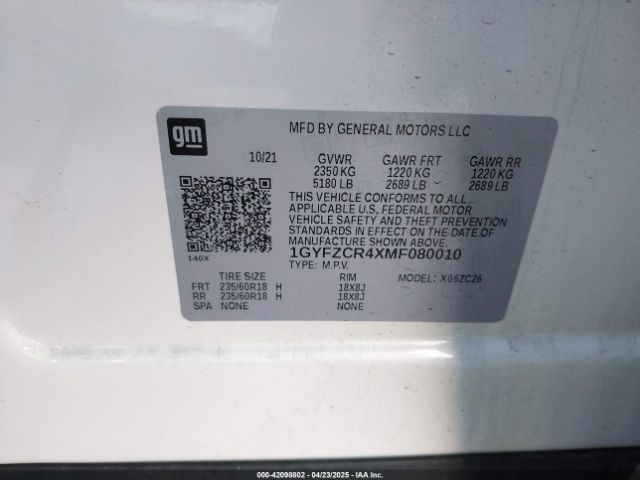 2021 CADILLAC XT4 1GYFZCR4XMF080010 Photo 8