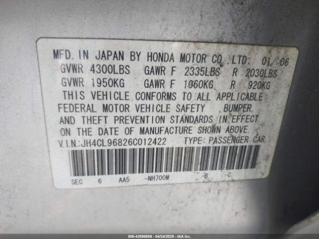 2006 ACURA TSX JH4CL96826C012422 Photo 8