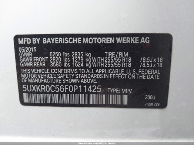 5UXKR0C56F0P11425 BMW X5