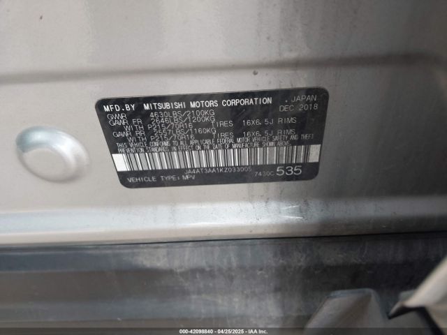 2019 MITSUBISHI ECLIPSE CROSS JA4AT3AA1KZ033005 Photo 8