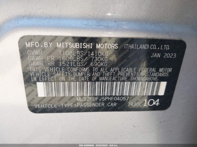 2023 MITSUBISHI MIRAGE G4 ML32FUFJ5PHF04057 Photo 8