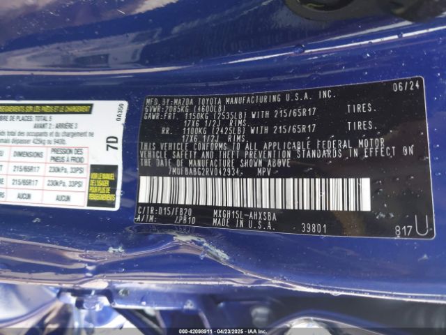 2024 TOYOTA COROLLA CROSS HYBRID 7MUFBABG2RV042934 Photo 8
