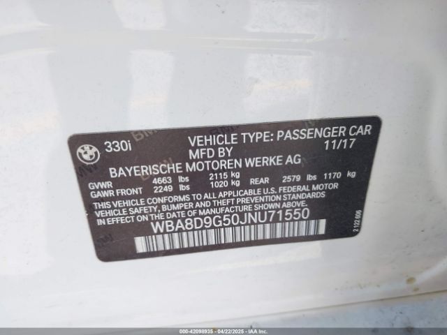 WBA8D9G50JNU71550 BMW 330i Xdrive