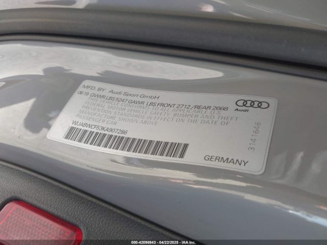 WUABWCF53KA907286 Audi Rs 5 2.9t