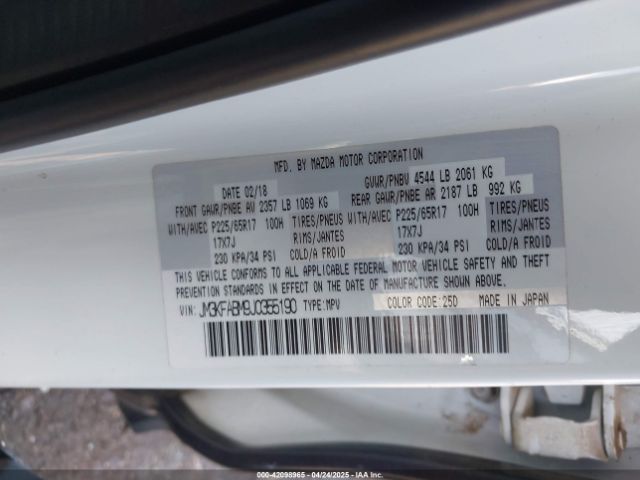 JM3KFABM9J0355190 Mazda CX-5 SPORT