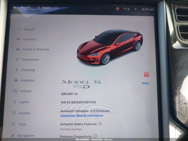 5YJSA1E20JF257393 Tesla MODEL S