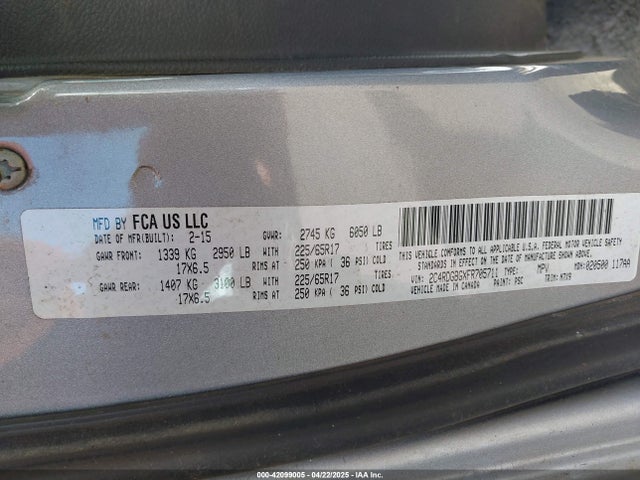 2C4RDGBGXFR705711 Dodge 2015