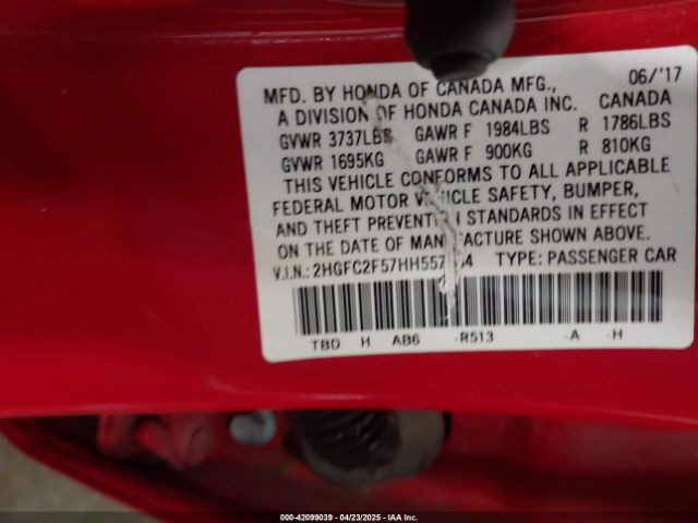2HGFC2F57HH557254 Honda Civic Lx