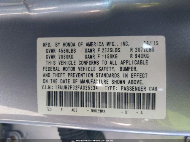19UUB2F32FA025334 Acura Tlx V6