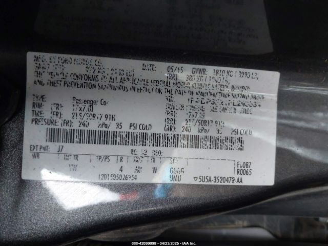 1FADP3F21FL293539 Ford FOCUS SE
