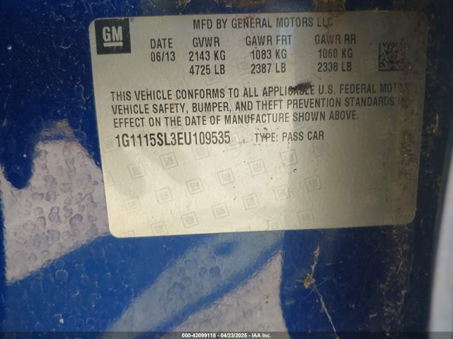 1G1115SL3EU109535 Chevrolet IMPALA 1LT