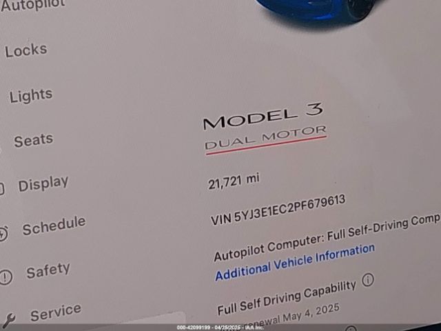 5YJ3E1EC2PF679613 Tesla Model 3 Performance Dual Motor All-wheel Drive