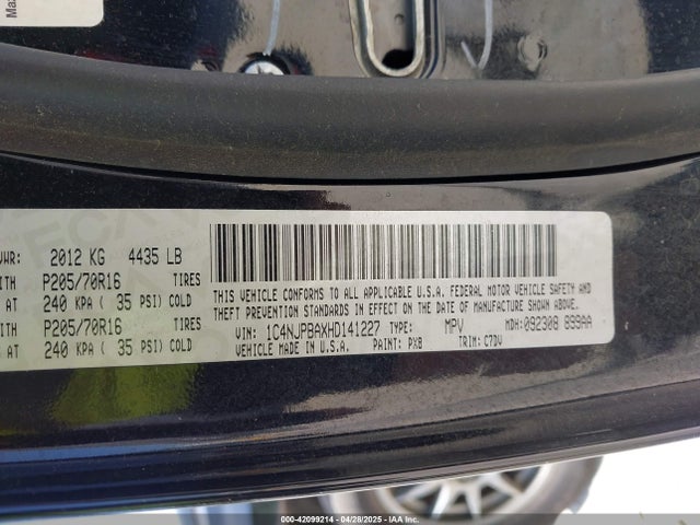 1C4NJPBAXHD141227 Jeep Patriot Sport Fwd