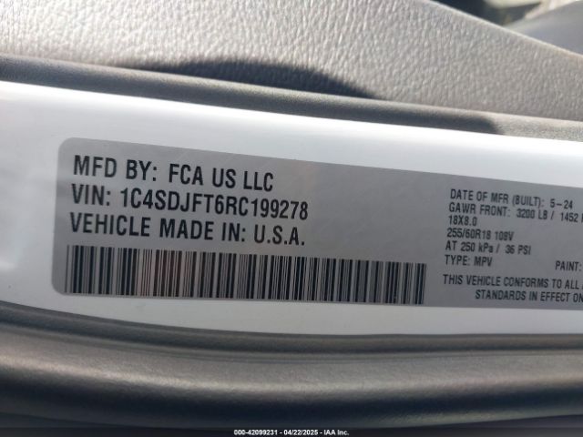 2024 DODGE DURANGO 1C4SDJFT6RC199278 Photo 8