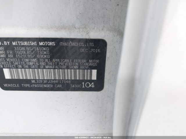 2017 MITSUBISHI MIRAGE G4 ML32F3FJ2HHF17148 Photo 8