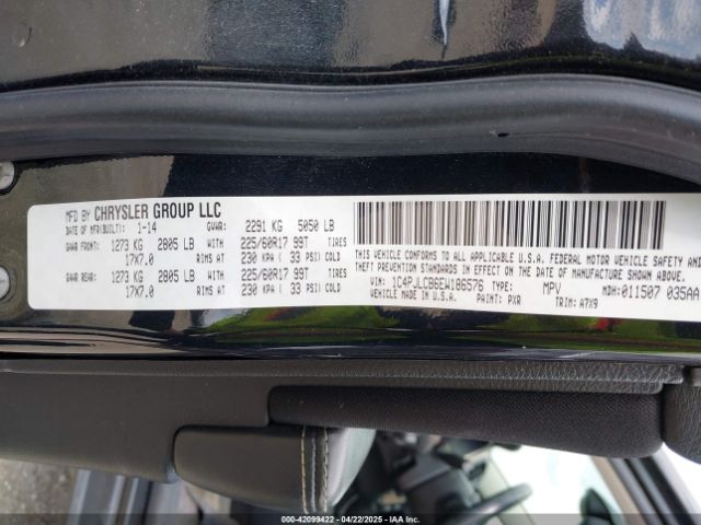 1C4PJLCB6EW186576 Jeep Cherokee Latitude