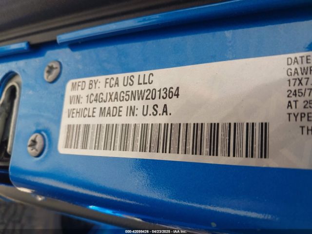 2022 JEEP WRANGLER 1C4GJXAG5NW201364 Photo 8