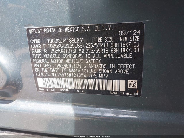 3CZRZ1H57SM721056 Honda k20z5
