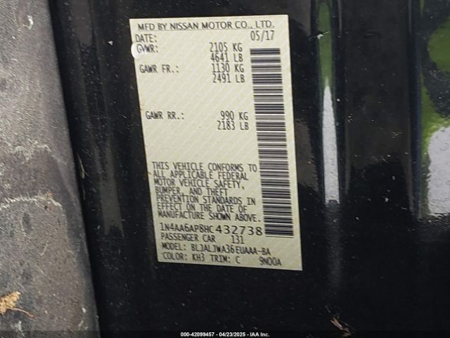 2017 NISSAN MAXIMA 1N4AA6AP8HC432738 Photo 8