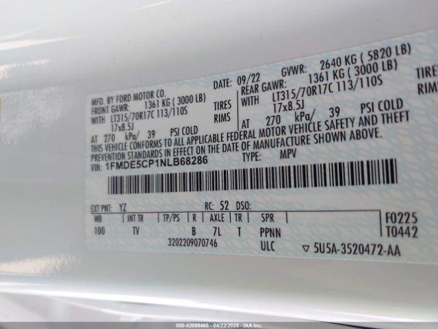 2022 FORD BRONCO 1FMDE5CP1NLB68286 Photo 8