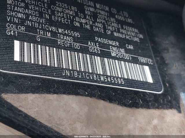JN1BJ1CV8LW545595 Nissan Rogue Sport S Fwd Xtronic Cvt