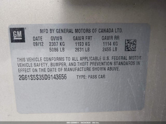 2013 CADILLAC XTS 2G61S5S35D9143656 Photo 8