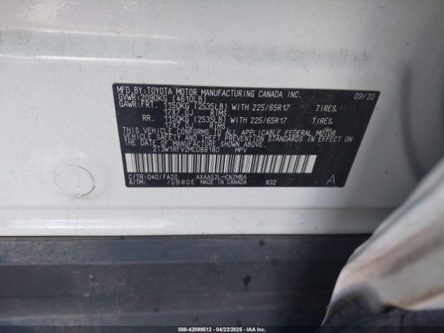 2T3W1RFV2MC088180 Toyota Rav4 Xle