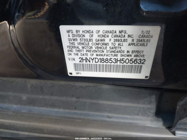 2003 ACURA MDX 2HNYD18853H505632 Photo 8