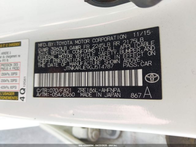 JTNKARJE9GJ514787 Scion IM