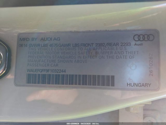 WAUEFGFF9F1032244 Audi A3 2.0t Premium