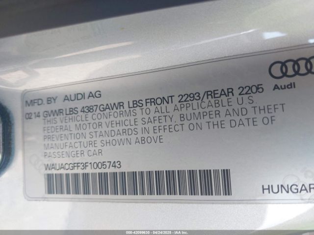 2015 AUDI A3 WAUACGFF3F1005743 Photo 8