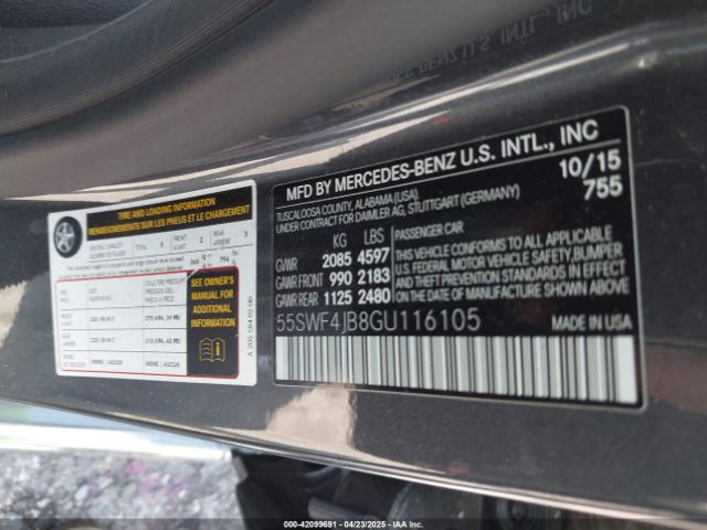 55SWF4JB8GU116105 Mercedes-Benz C 300 Luxury/sport