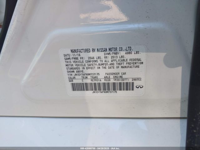 JN1EV7APXHM737175 Infiniti Q50 3.0t Premium